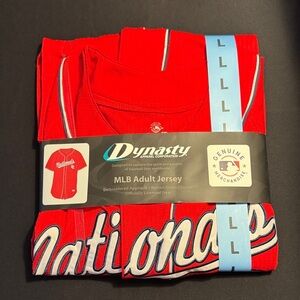 Red Nationals MLB Adult Baseball Jersey (NWT)